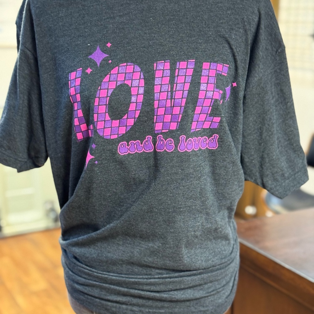 Love and Be Loved fun retro Graphic short sleeve t-shirt